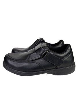 OrthoFeet 517 Carnegie Shoes Mens 12 Wide 4E Black Leather Comfort Easy Slip On